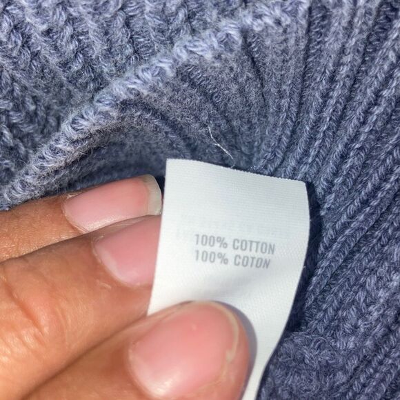 Offline aerie blue knit Hooded Women's oversized Sweater XS #736 - Picture 6 of 8